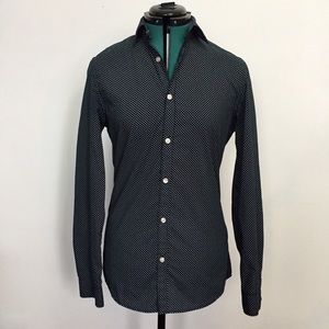 H&M Slim Fit Men’s Small Shirt- Navy w/ White Dots